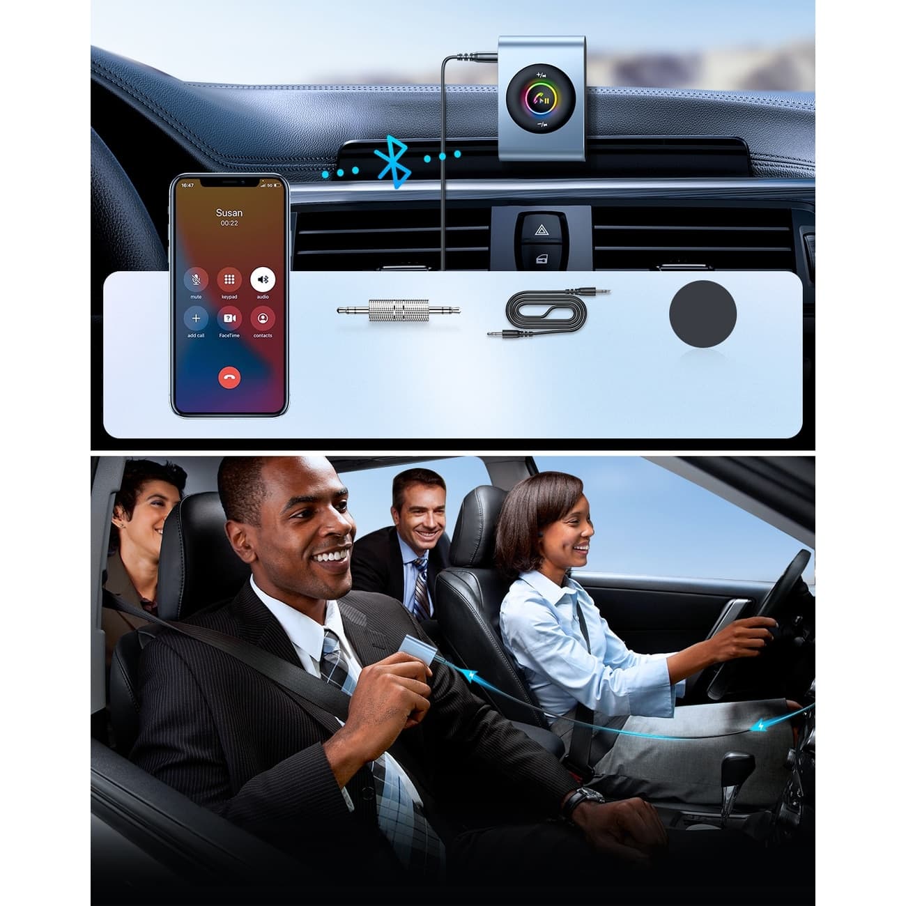 Joyroom car Bluetooth 5.3 receiver and hands-free kit for AUX 3.5mm mini jack port (JR-CB1) 14