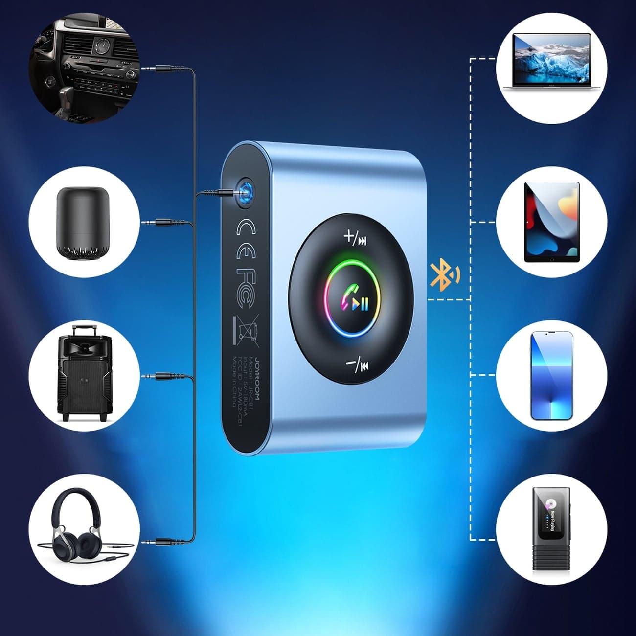 Joyroom car Bluetooth 5.3 receiver and hands-free kit for AUX 3.5mm mini jack port (JR-CB1) 15