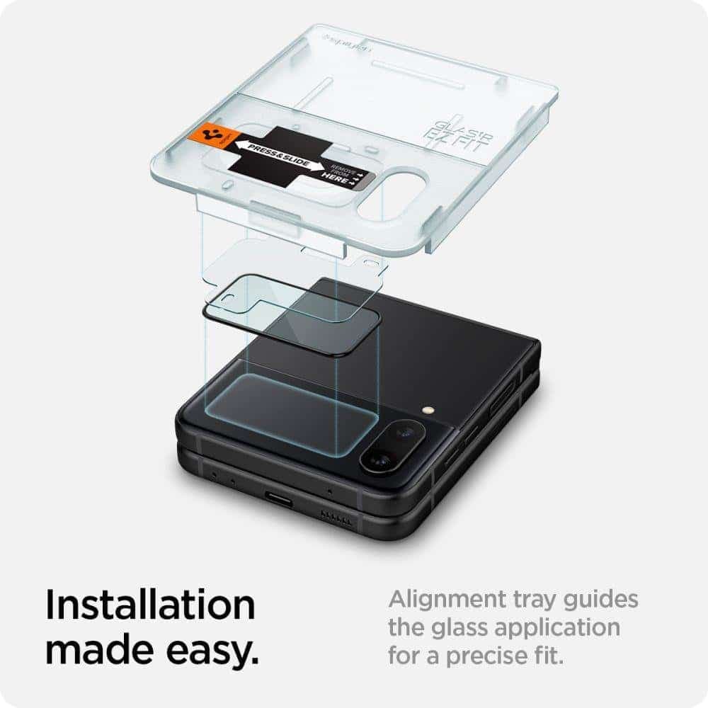 TEMPERED GLASS Spigen GLASS FC "EZ FIT" + HINGE FILM 2-PACK GALAXY WITH FLIP 4 Μαύρο 10