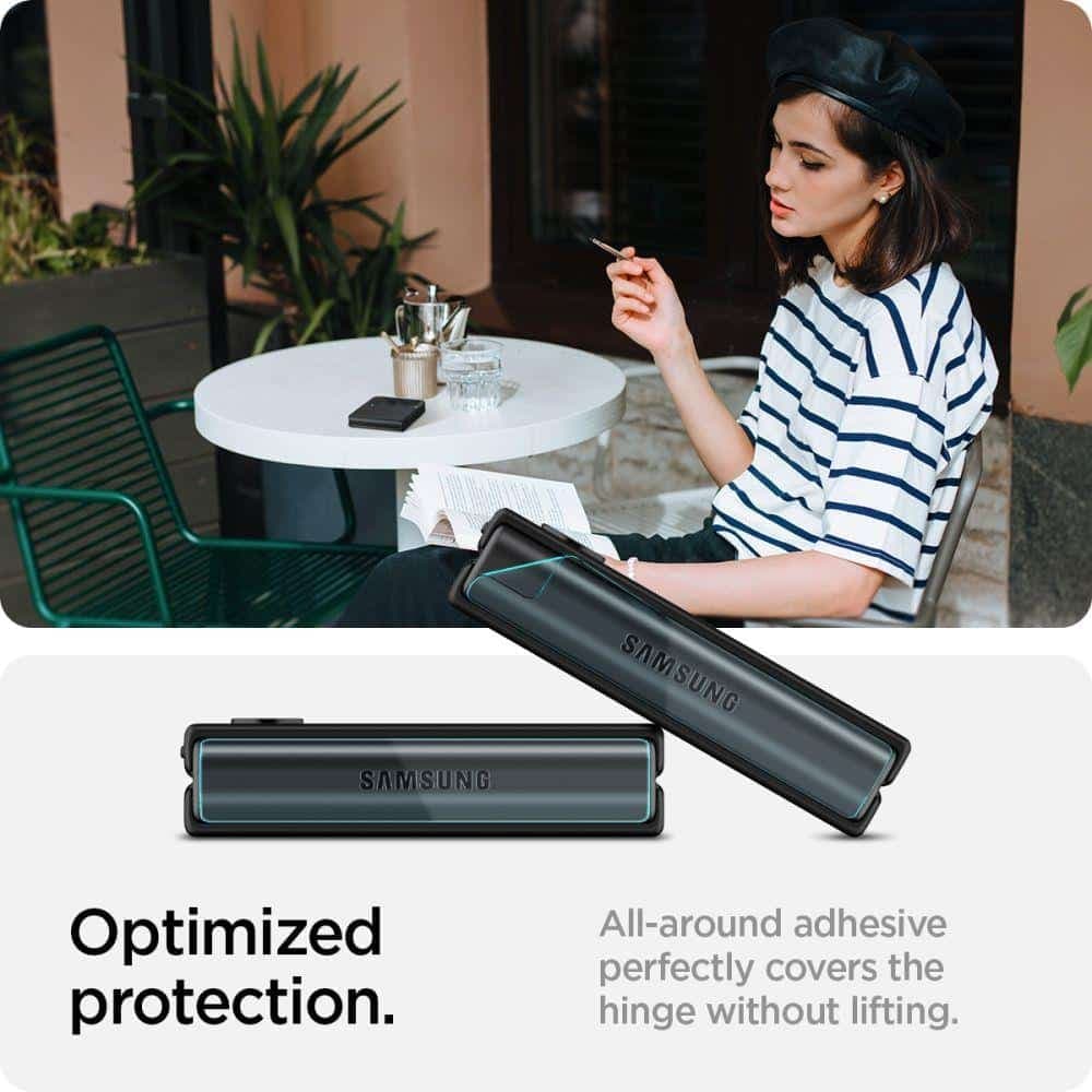 TEMPERED GLASS Spigen GLASS FC "EZ FIT" + HINGE FILM 2-PACK GALAXY WITH FLIP 4 Μαύρο 12