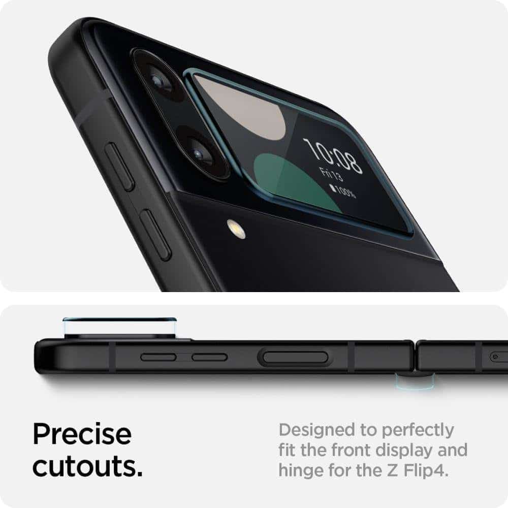 TEMPERED GLASS Spigen GLASS FC "EZ FIT" + HINGE FILM 2-PACK GALAXY WITH FLIP 4 Μαύρο 13