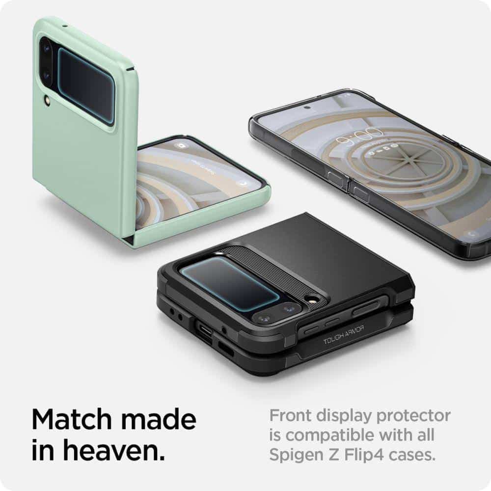 TEMPERED GLASS Spigen GLASS FC "EZ FIT" + HINGE FILM 2-PACK GALAXY WITH FLIP 4 Μαύρο 14