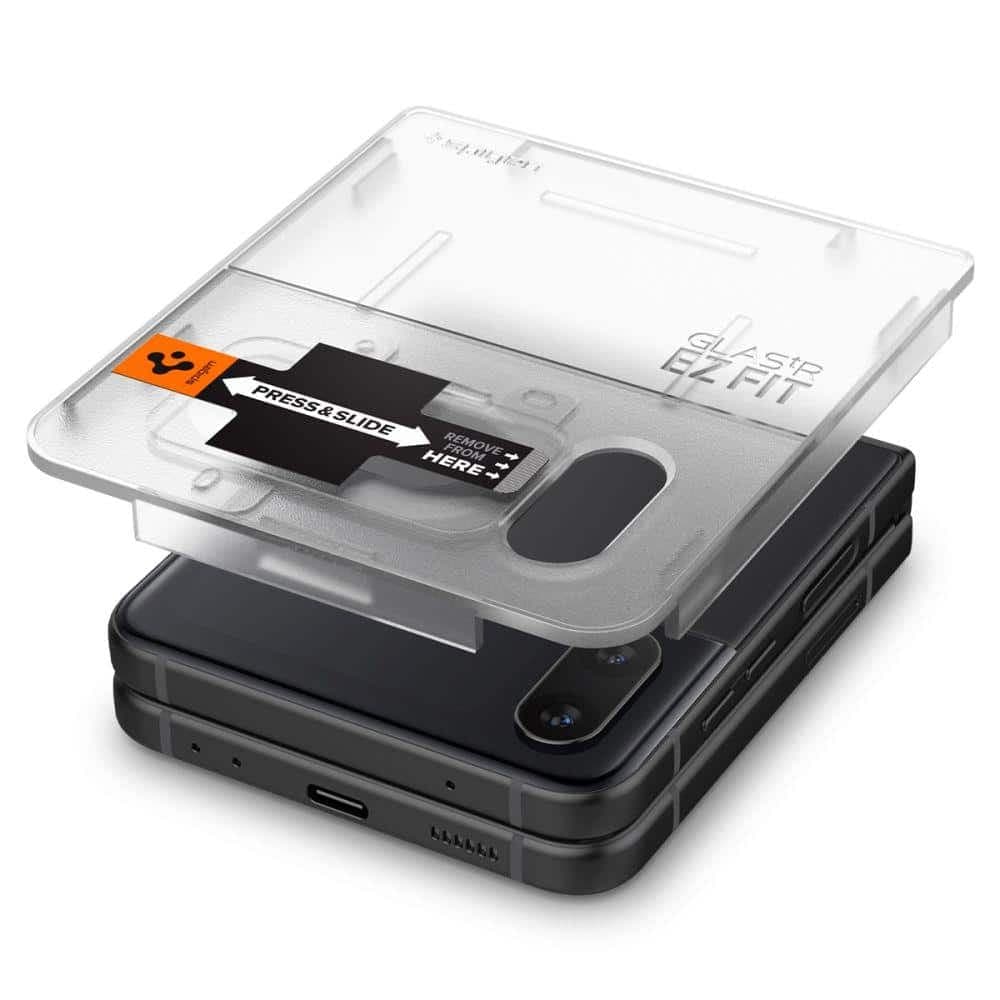 TEMPERED GLASS Spigen GLASS FC "EZ FIT" + HINGE FILM 2-PACK GALAXY WITH FLIP 4 Μαύρο 7