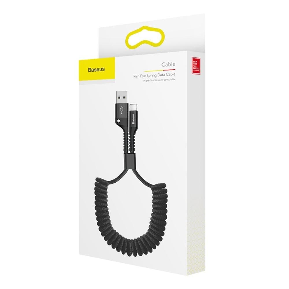 Baseus Fish Eye Spring Data Καλώδιο spring cable USB / Lightning 1M 2A Μαύρο (CALSR-01) 6