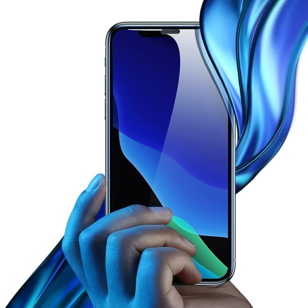 Baseus 2x full screen glass with 0.3mm Full Screen frame 9H iPhone 11 Pro / iPhone XS / iPhone X + black positioner (SGAPIPH58-WD01) 2