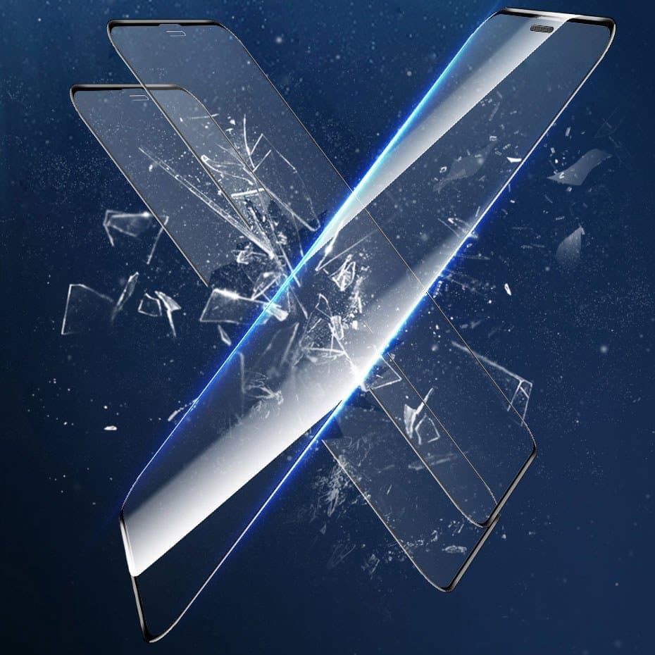 Baseus 2x full screen glass with 0.3mm Full Screen frame 9H iPhone 11 Pro / iPhone XS / iPhone X + black positioner (SGAPIPH58-WD01) 9
