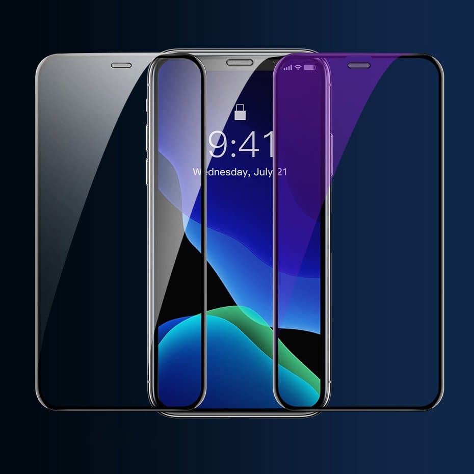 Baseus 2x full screen glass with 0.3mm Full Screen frame 9H iPhone 11 Pro / iPhone XS / iPhone X + black positioner (SGAPIPH58-WD01) 13