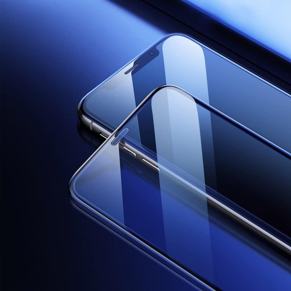 Baseus 2x full screen glass with 0.3mm Full Screen frame 9H iPhone 11 Pro / iPhone XS / iPhone X + black positioner (SGAPIPH58-WD01) 5