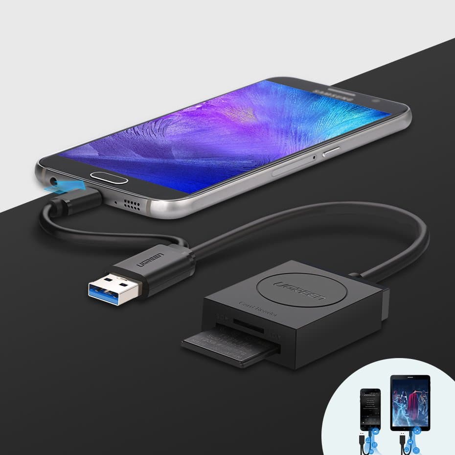 Ugreen SD / micro SD card reader to USB 3.0 Μαύρο (20250) 7