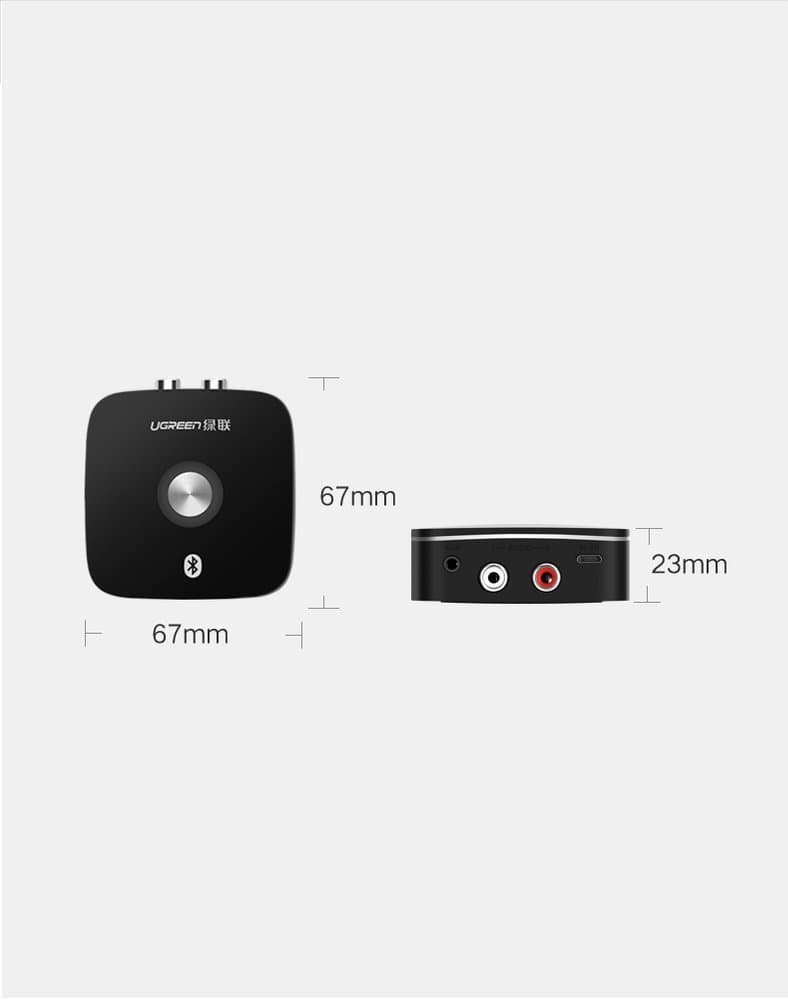 Ugreen adapter receiver Bluetooth 5.1 aptX 2RCA / 3.5mm mini jack black (40759) 15