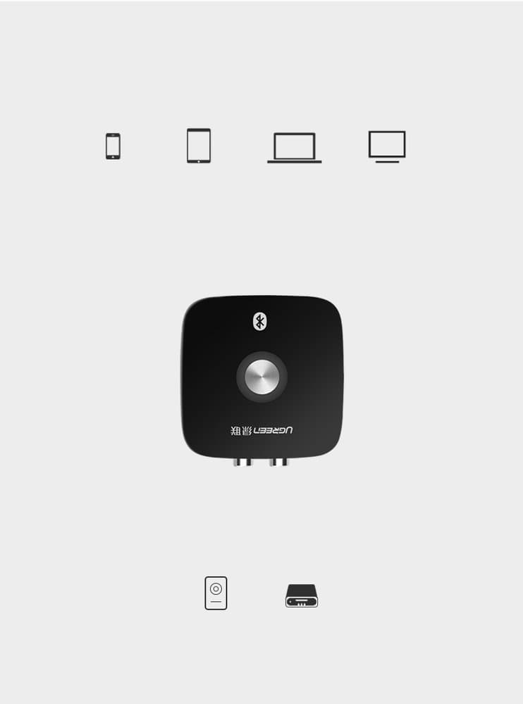 Ugreen adapter receiver Bluetooth 5.1 aptX 2RCA / 3.5mm mini jack black (40759) 8