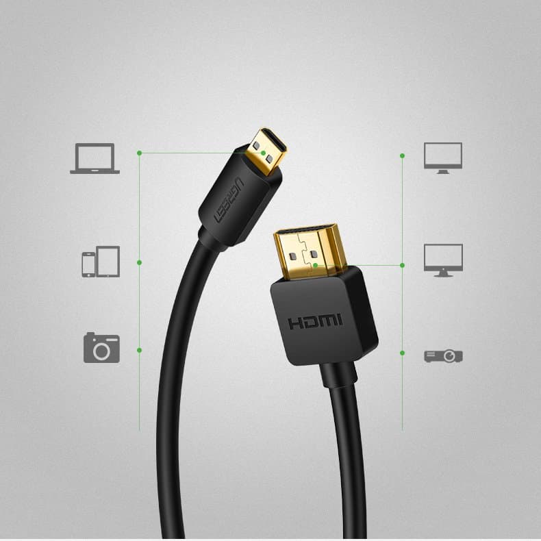 Ugreen cable HDMI - micro HDMI cable 19 pin 2.0v 4K 60Hz 30AWG 1.5m black (30102) 9