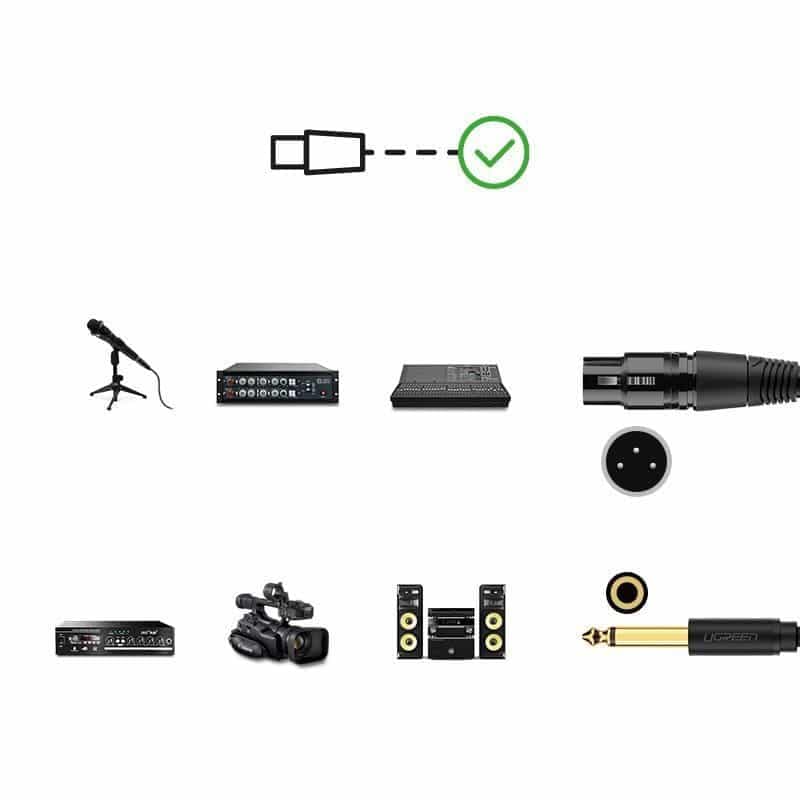Ugreen audio cable Microphone cable to XLR microphone (female) - 6.35 mm jack (male) 3 m (AV131) 4