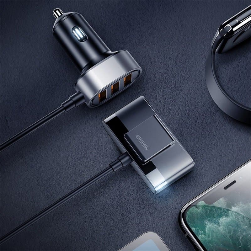 Joyroom fast car charger 5x USB 6.2 A with extension cable black (JR-CL03) 13