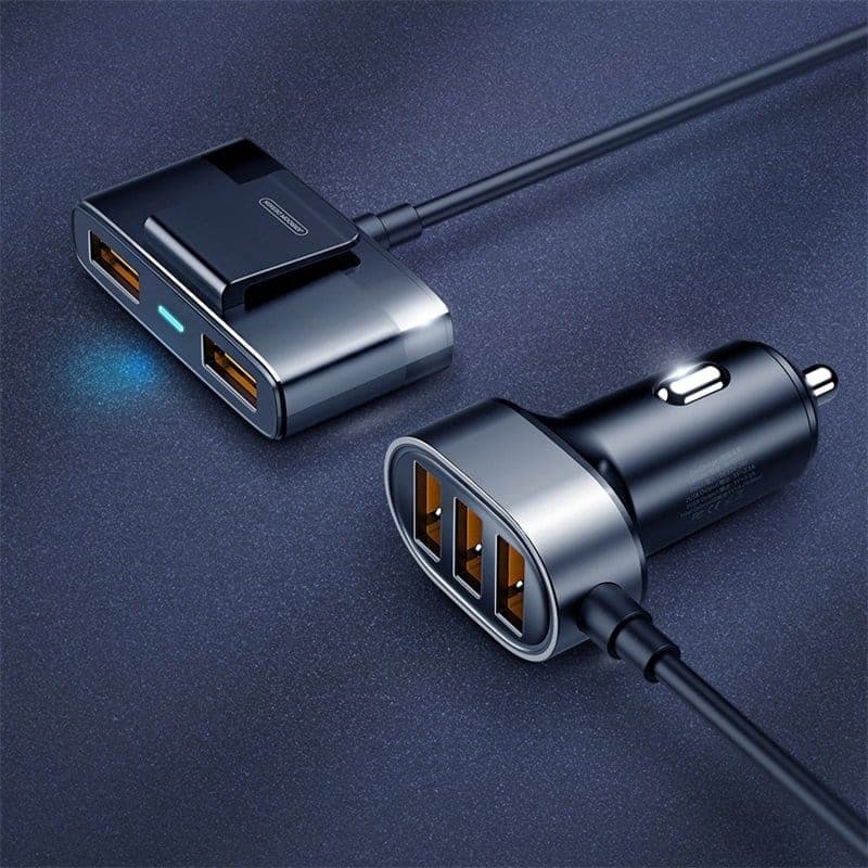 Joyroom fast car charger 5x USB 6.2 A with extension cable black (JR-CL03) 7