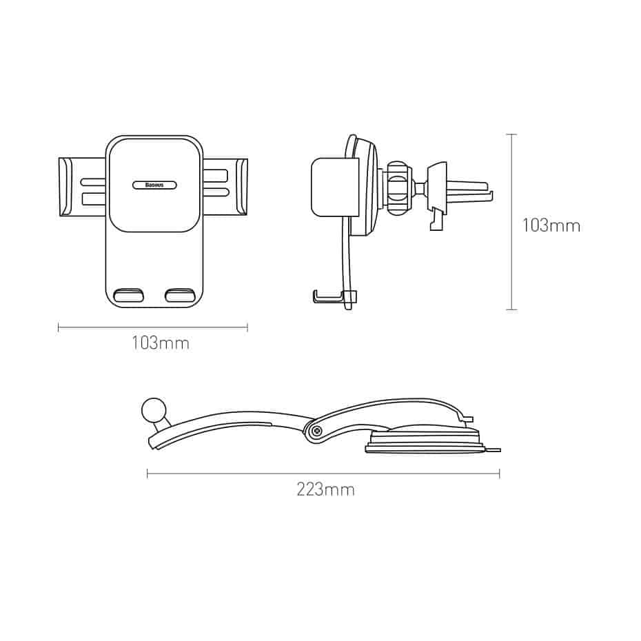 Baseus 2in1 car holder for cockpit and ventilation grille black (SUYK000001) 22