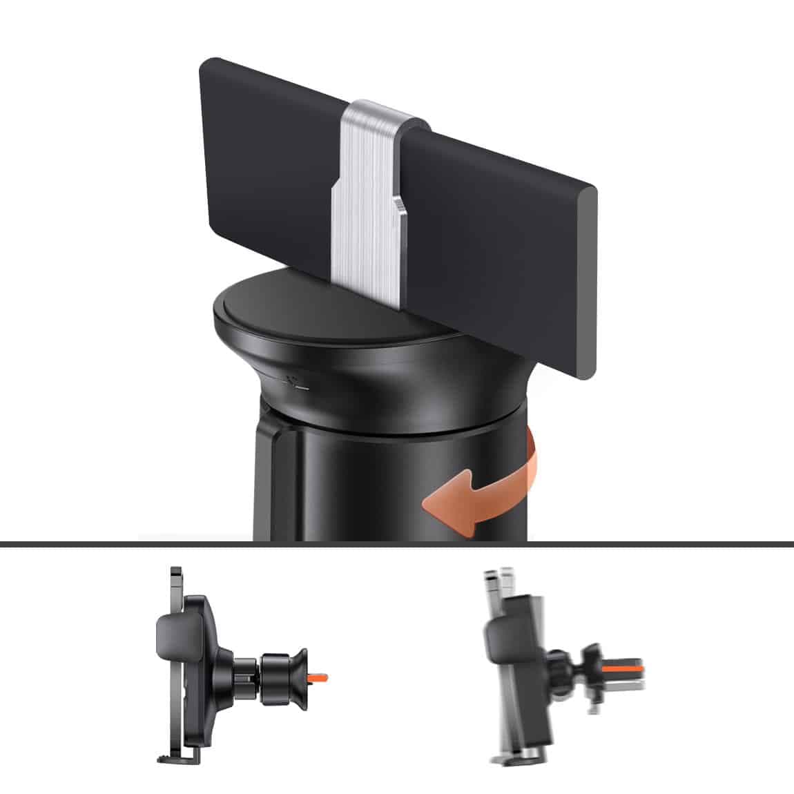 Baseus Wisdom induction charger car phone holder Μαύρο (CGZX000001) 11