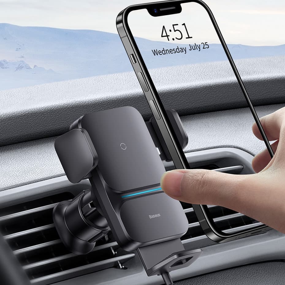 Baseus Wisdom induction charger car phone holder Μαύρο (CGZX000001) 18