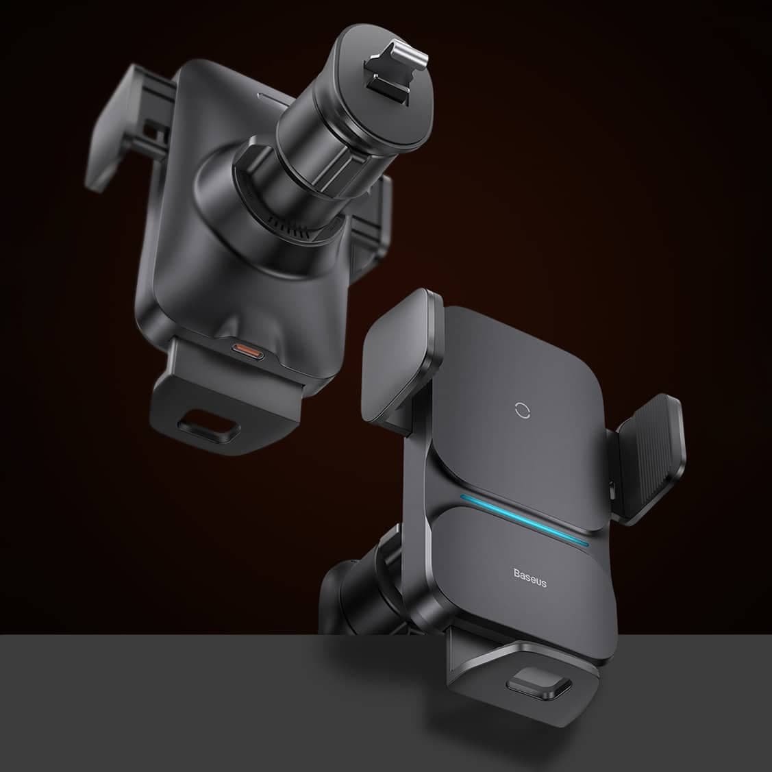 Baseus Wisdom induction charger car phone holder Μαύρο (CGZX000001) 20