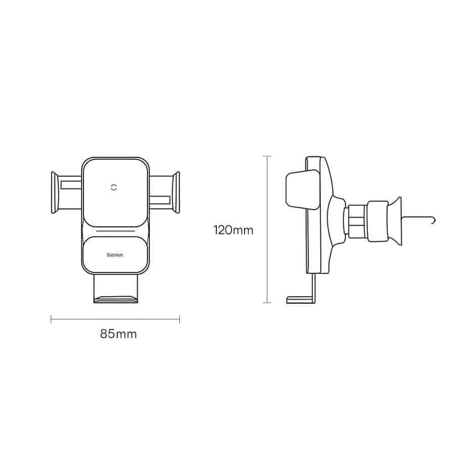 Baseus Wisdom induction charger car phone holder Μαύρο (CGZX000001) 24