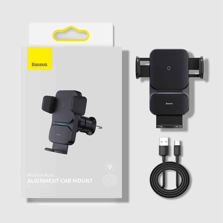 Baseus Wisdom induction charger car phone holder Μαύρο (CGZX000001) 5