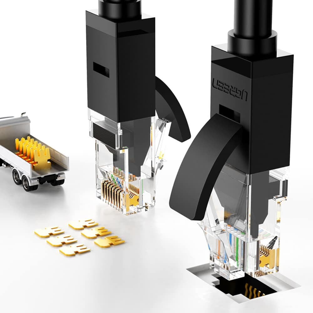 Ugreen flat LAN Ethernet Cat. 6 8m Μαύρο (NW102) 3