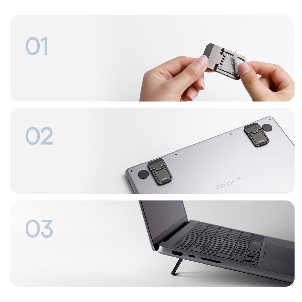 Baseus universal laptop feet stands (2 pcs.) Γκρί (LUZC000013) 23
