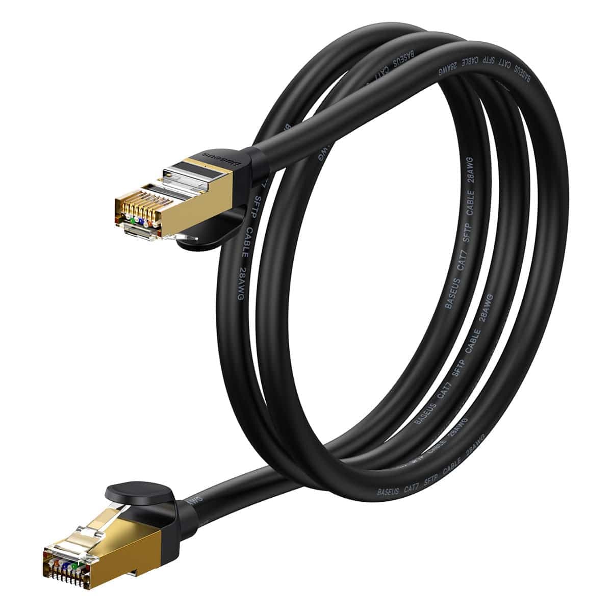 Baseus Speed Seven High Speed RJ45 Network Καλώδιο 10Gbps 1m Μαύρο (WKJS010101)
