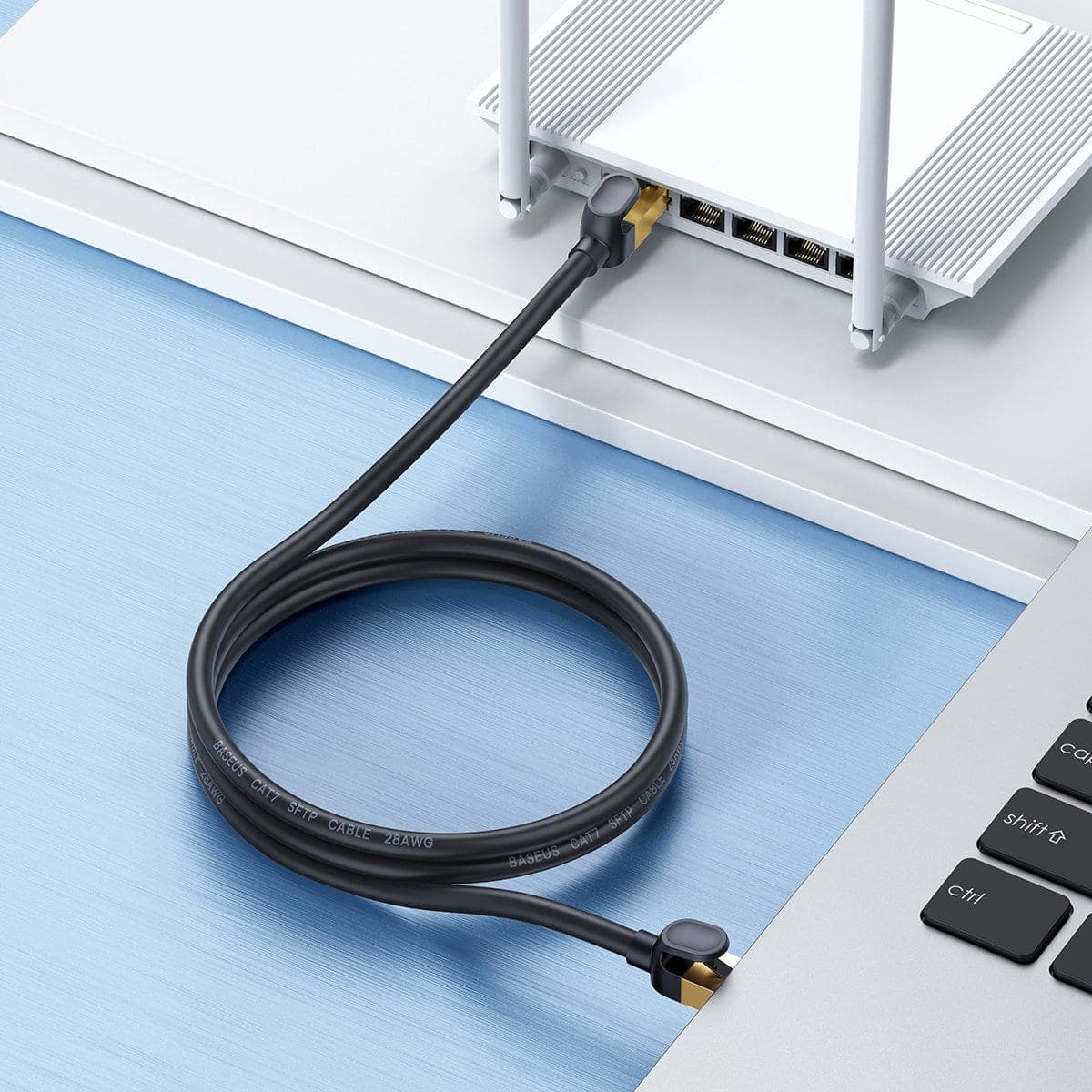 Baseus Speed Seven High Speed RJ45 Network Καλώδιο 10Gbps 1m Μαύρο (WKJS010101) 11