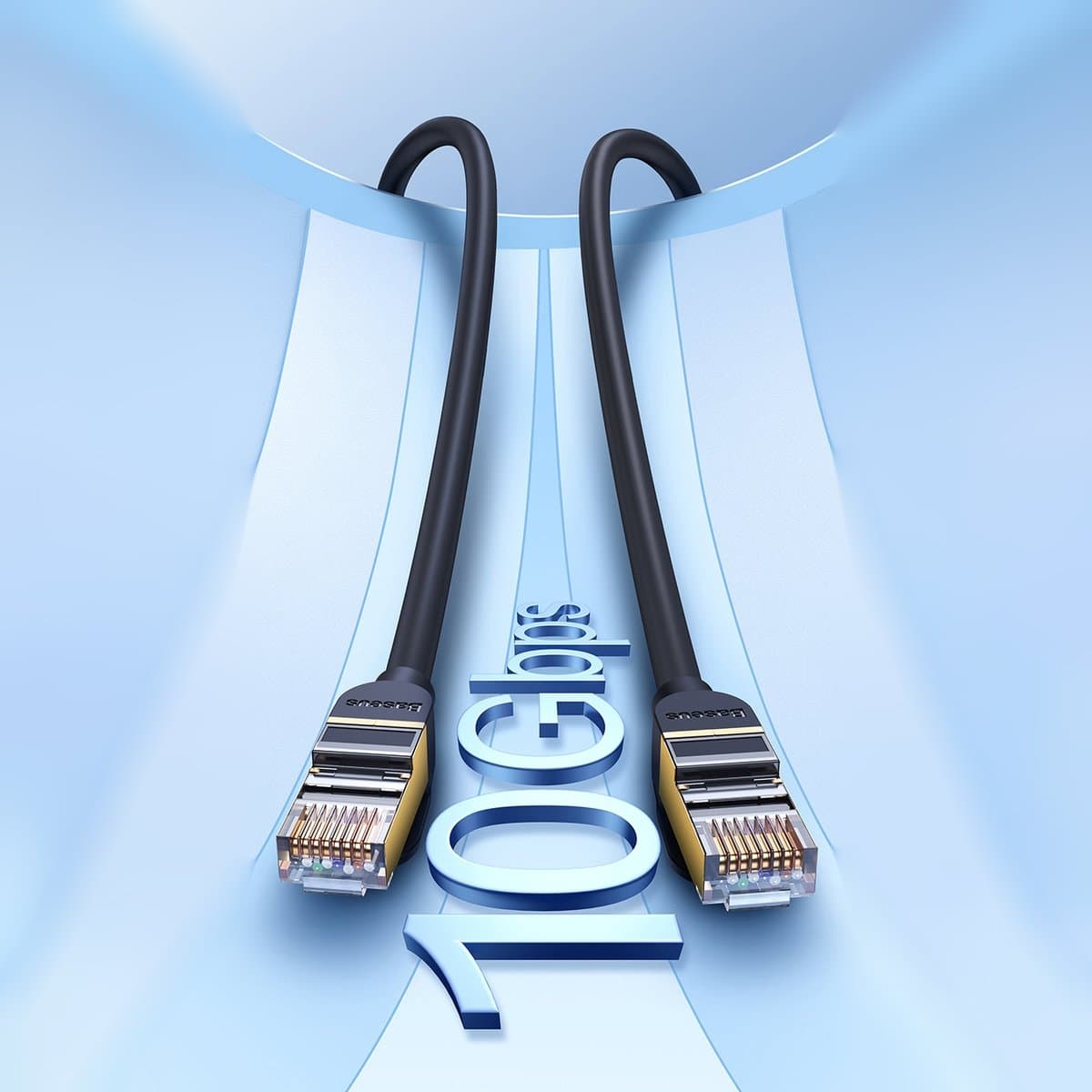Baseus Speed Seven High Speed RJ45 Network Καλώδιο 10Gbps 1m Μαύρο (WKJS010101) 12