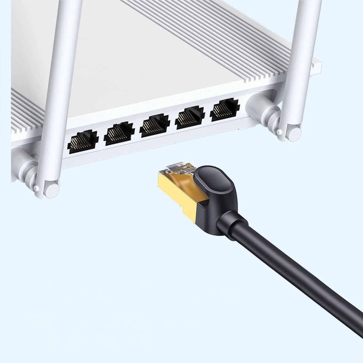 Baseus Speed Seven High Speed RJ45 Network Καλώδιο 10Gbps 1m Μαύρο (WKJS010101) 14