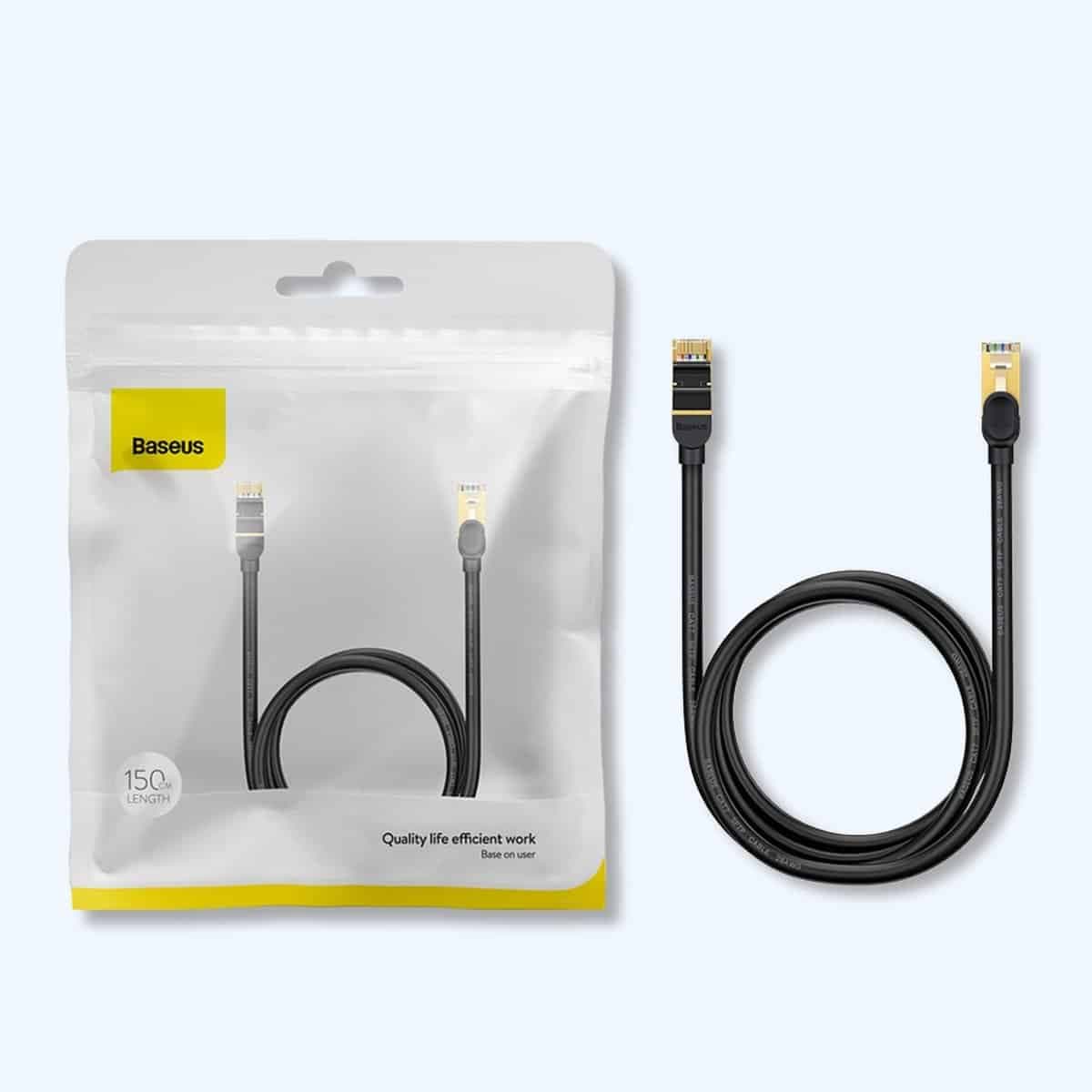 Baseus Speed Seven High Speed RJ45 Network Καλώδιο 10Gbps 1m Μαύρο (WKJS010101) 20
