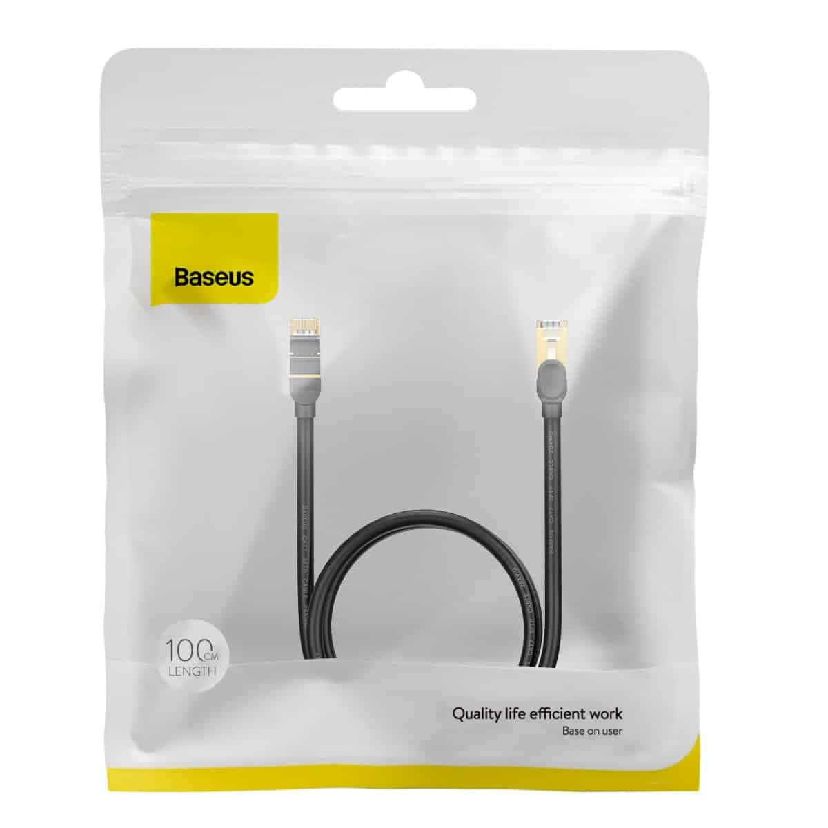 Baseus Speed Seven High Speed RJ45 Network Καλώδιο 10Gbps 1m Μαύρο (WKJS010101) 5