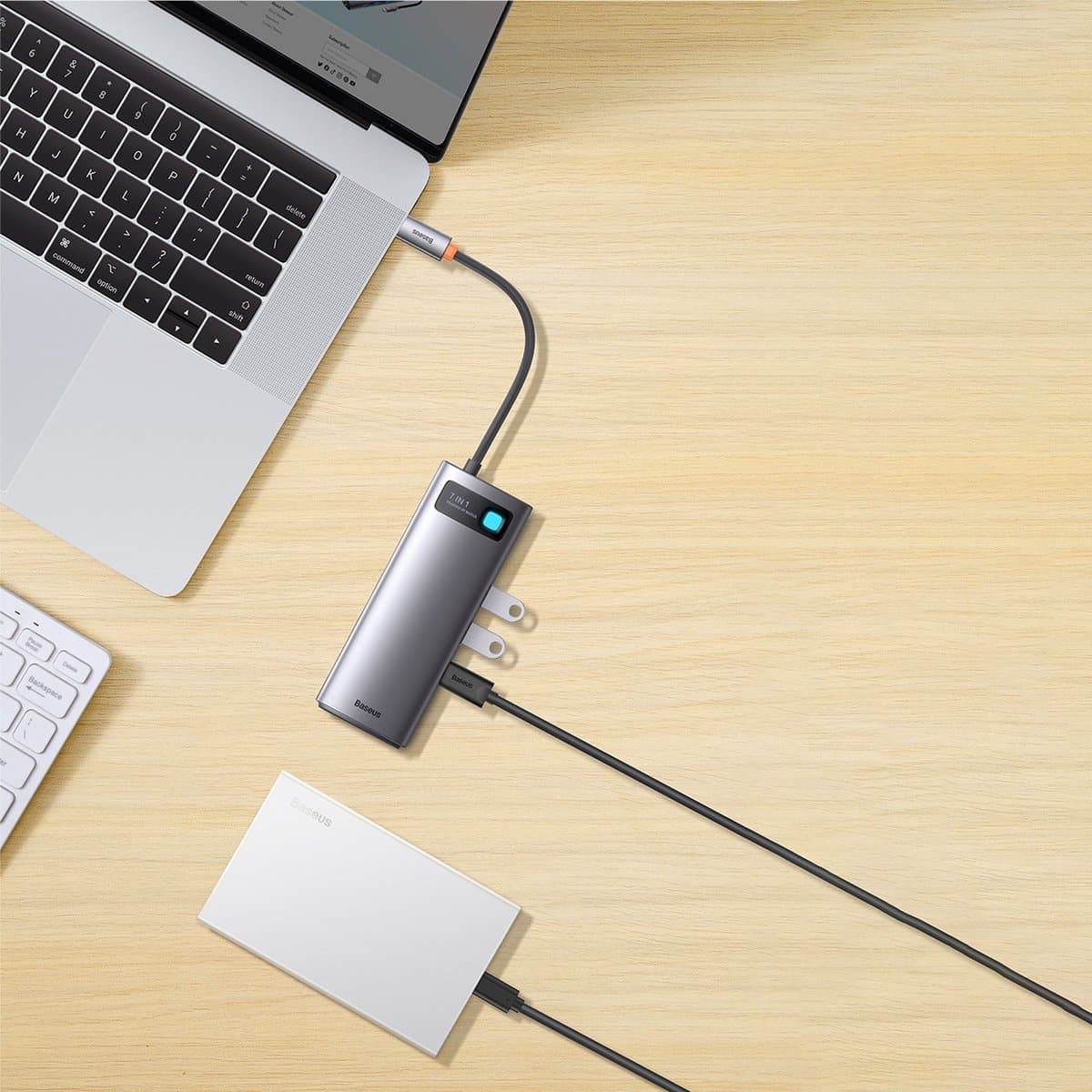 Baseus Metal Gleam Series HUB 7-in-1 USB Type C docking station - 1 x HDMI / 1 x VGA / 3 x USB 3.2 Gen. 1 / 1 x Power Delivery / 1 x RJ-45 Ethernet gray (WKWG040013) 17