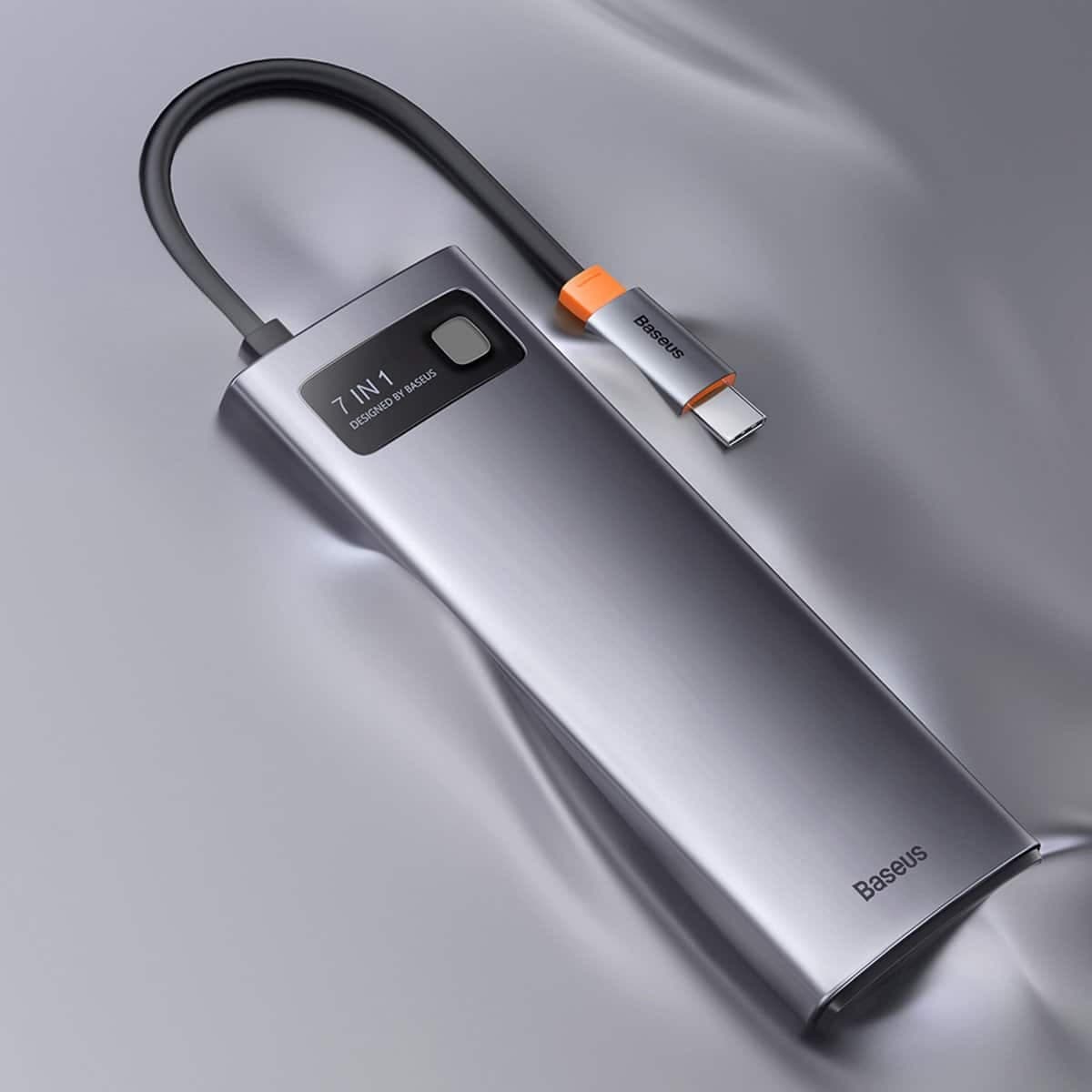 Baseus Metal Gleam Series HUB 7-in-1 USB Type C docking station - 1 x HDMI / 1 x VGA / 3 x USB 3.2 Gen. 1 / 1 x Power Delivery / 1 x RJ-45 Ethernet gray (WKWG040013) 20
