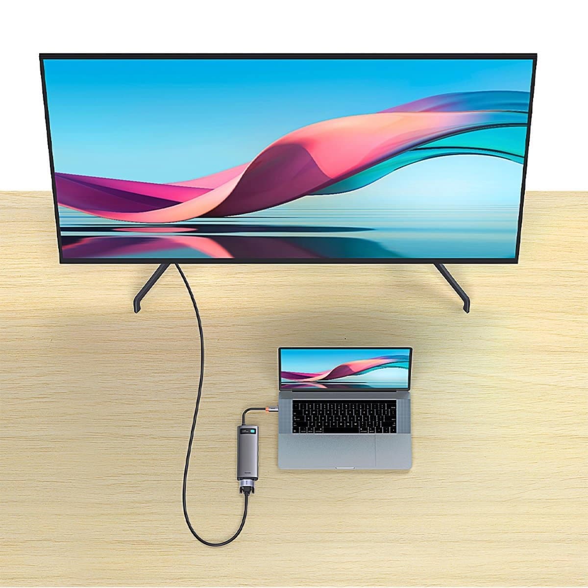 Baseus Metal Gleam Series HUB 7-in-1 USB Type C docking station - 1 x HDMI / 1 x VGA / 3 x USB 3.2 Gen. 1 / 1 x Power Delivery / 1 x RJ-45 Ethernet gray (WKWG040013) 24