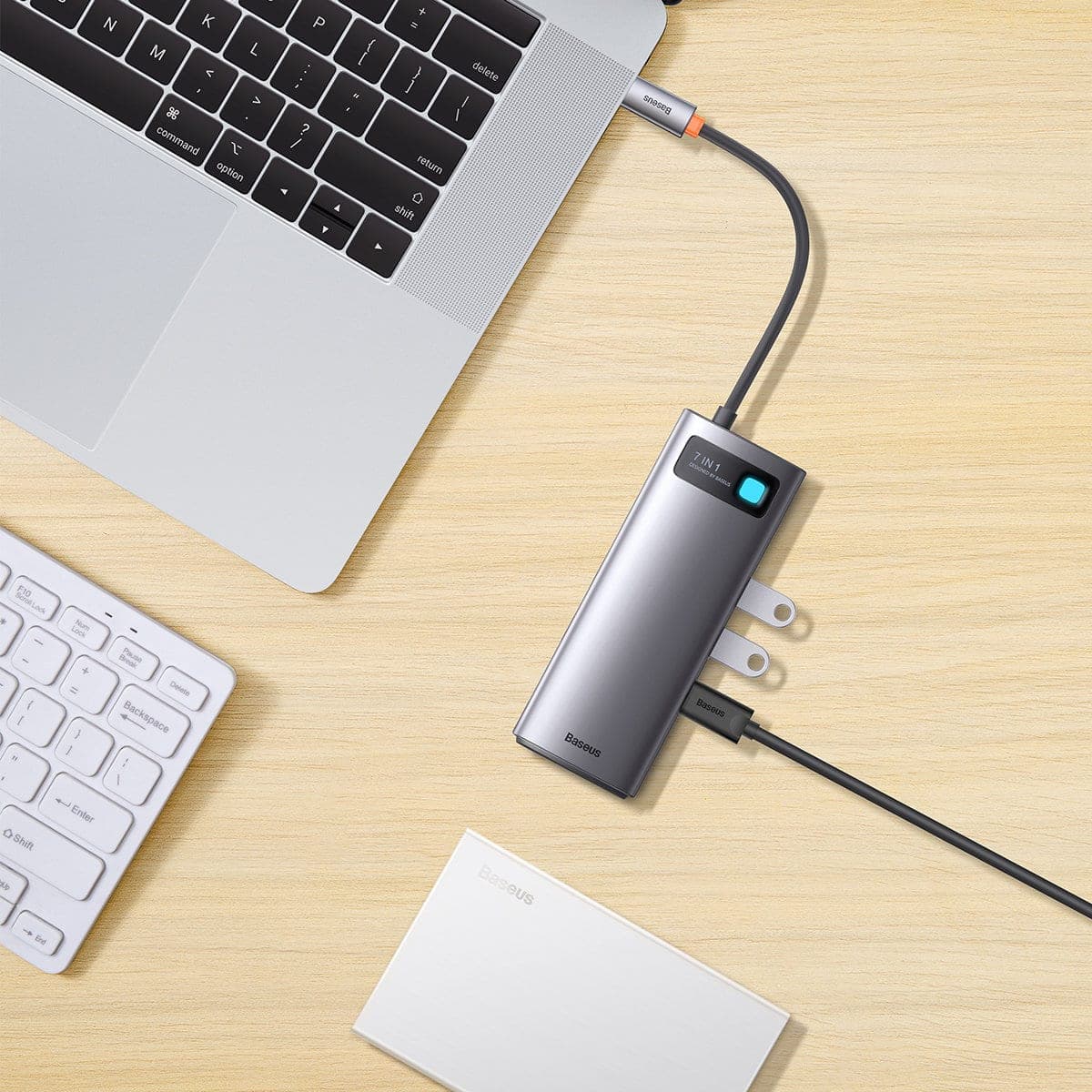Baseus Metal Gleam Series HUB 7-in-1 USB Type C docking station - 1 x HDMI / 1 x VGA / 3 x USB 3.2 Gen. 1 / 1 x Power Delivery / 1 x RJ-45 Ethernet gray (WKWG040013) 8