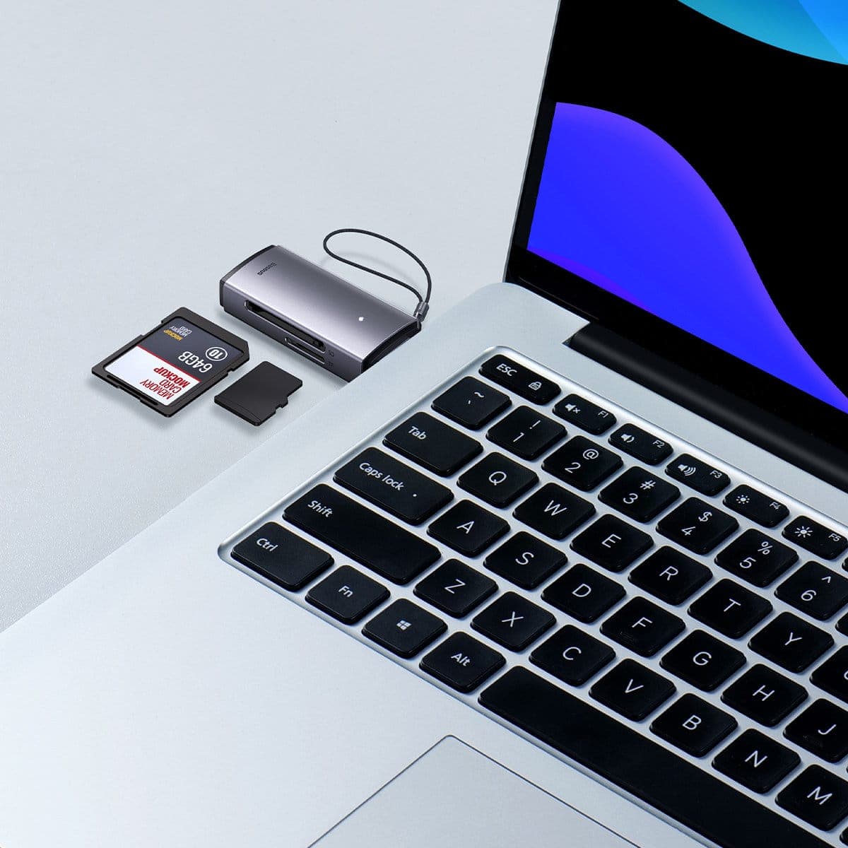 Baseus Lite Series adapter SD / TF USB card reader Γκρί (WKQX060013) 10