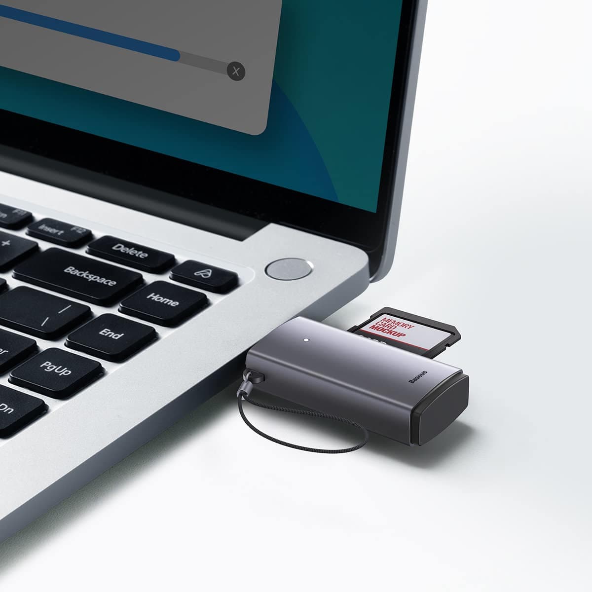 Baseus Lite Series adapter SD / TF USB card reader Γκρί (WKQX060013) 11