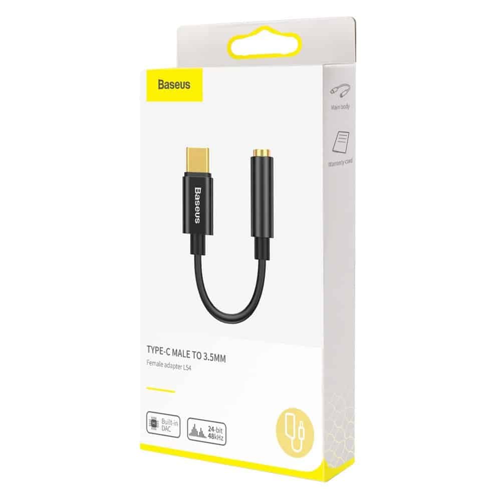Baseus L54 headphone adapter USB-C to 3.5mm audio jack DAC 24 bit 48 KHz black (CATL54-01) 15