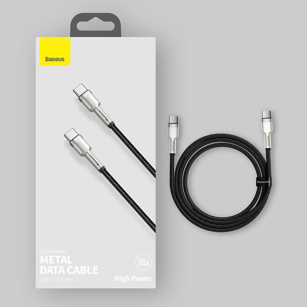 Baseus Cafule Series Metal Data USB Type C - USB Typ C Καλώδιο Power Delivery 100 W (20 V / 5 A) 2 m black (CATJK-D01) 15