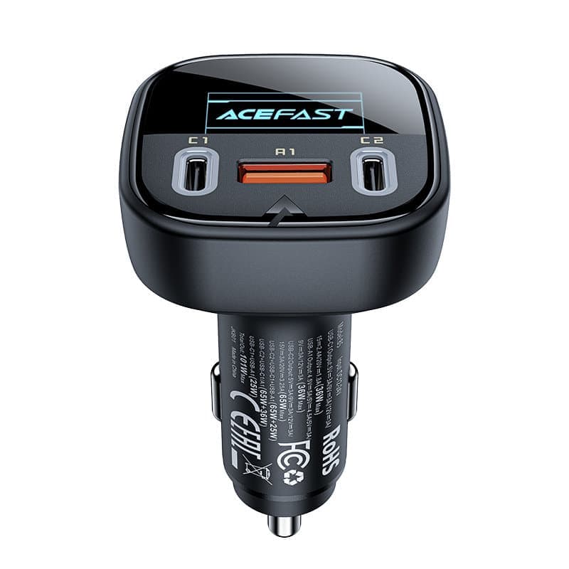 Acefast car charger 101W 2x USB Type C / USB, PPS, Power Delivery, Quick Charge 4.0, AFC, FCP Μαύρο (B5) 4