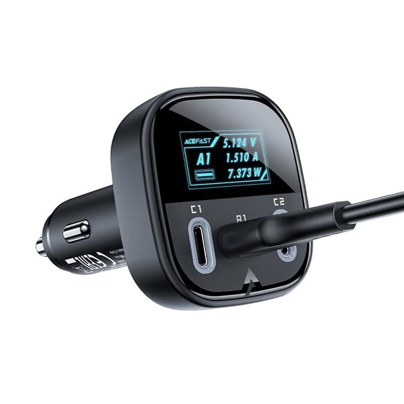 Acefast car charger 101W 2x USB Type C / USB, PPS, Power Delivery, Quick Charge 4.0, AFC, FCP Μαύρο (B5) 6