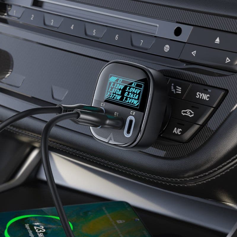Acefast car charger 101W 2x USB Type C / USB, PPS, Power Delivery, Quick Charge 4.0, AFC, FCP Μαύρο (B5) 8