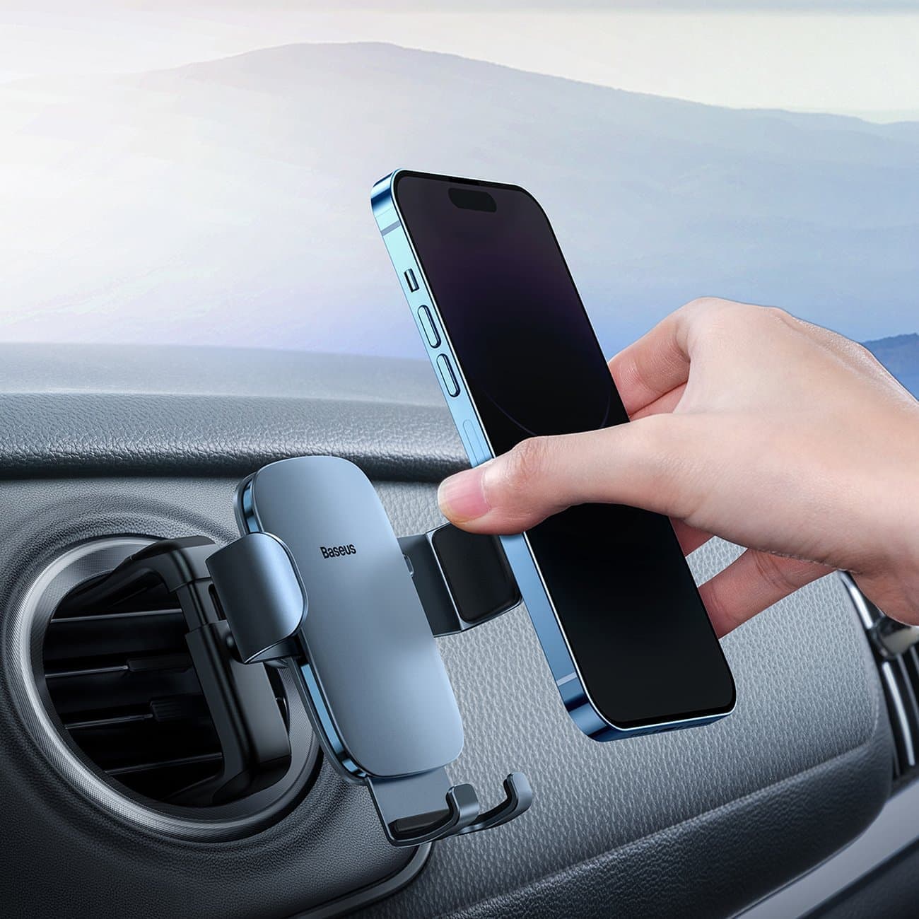 Baseus Metal AgeⅡ gravity holder for round car air vent dark Γκρί (SUJS030013) 10