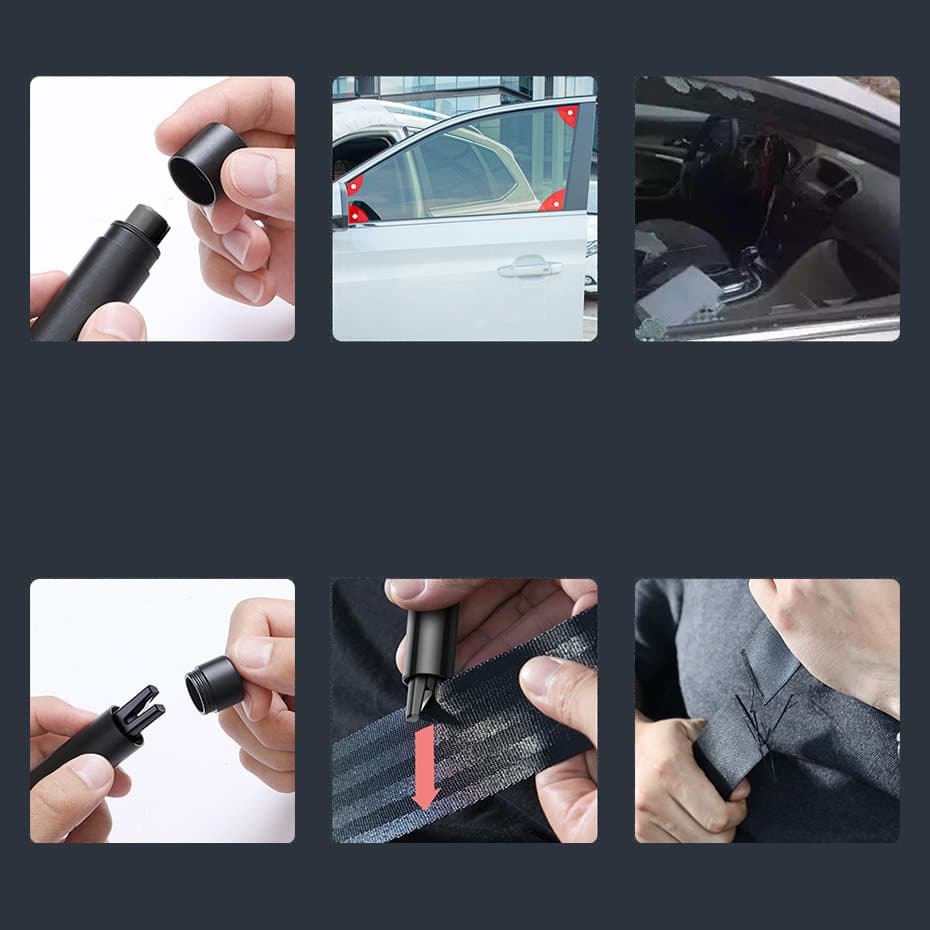 Baseus Sharp Tool Safety Hammer (Window-breaking+Safety belt cutting) Dark gray (CRSFH-0G) 19