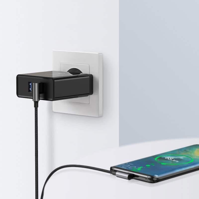 Ugreen angle cable USB cable - USB Type C Quick Charge 3.0 QC3.0 3 A 2 m Γκρί (US176 20857) 2