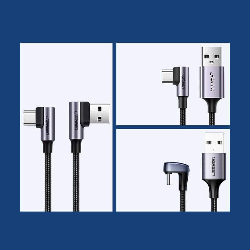 Ugreen angle cable USB cable - USB Type C Quick Charge 3.0 QC3.0 3 A 2 m Γκρί (US176 20857) 6