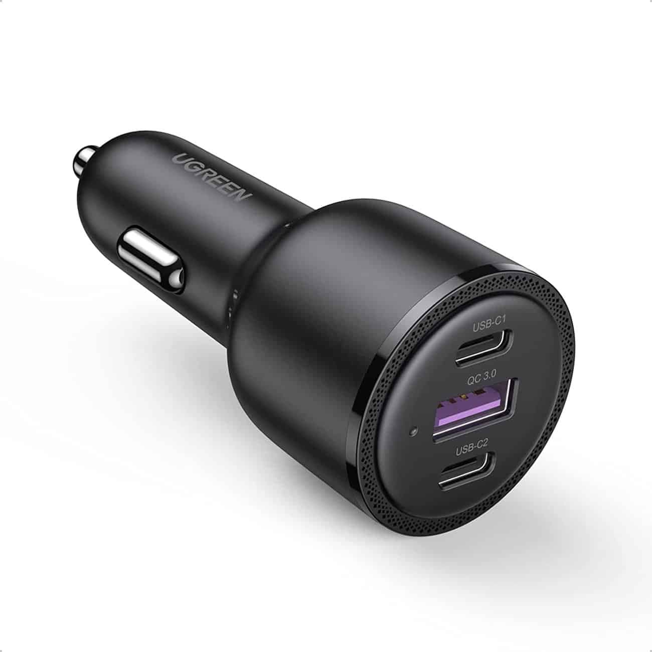 Ugreen car charger 2x USB Type C / 1x USB 69W 5A Power Delivery Quick Charge Μαύρο (20467)