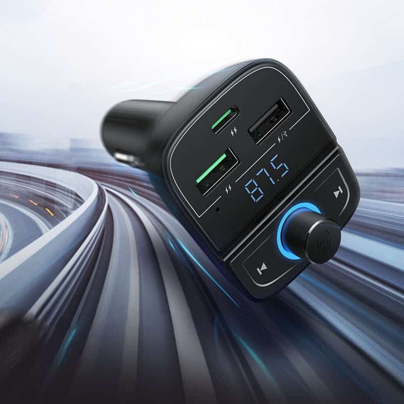 Ugreen FM Transmitter Bluetooth 5.0 MP3 car charger 3x USB TF micro SD 4.8 A black (CD229) 2